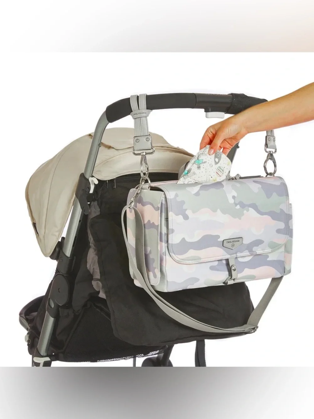 TWELVElittle On-The-Go Stroller Caddy 3.0 Blush Camo Diaper Bag